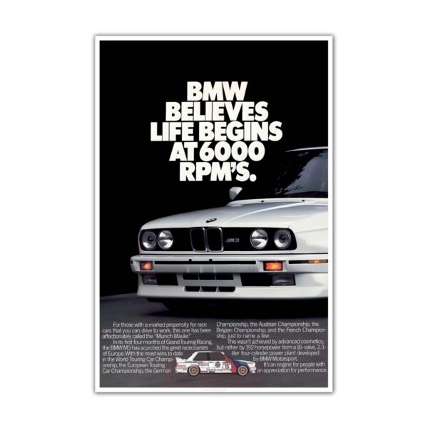 poster BMW M3 E30