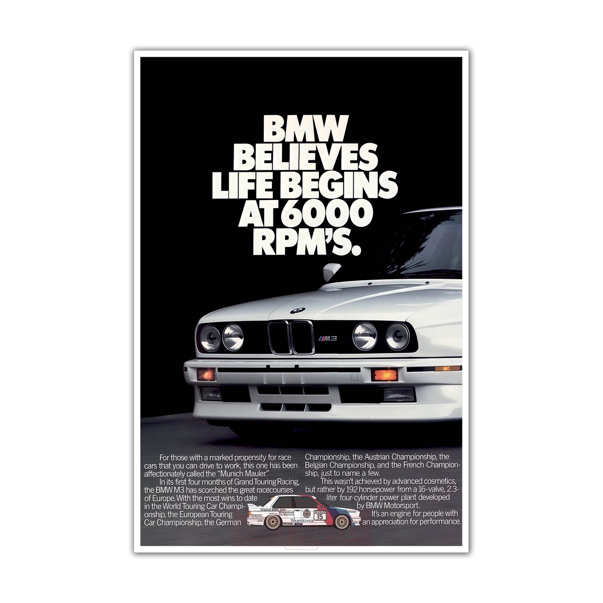 poster BMW M3 E30