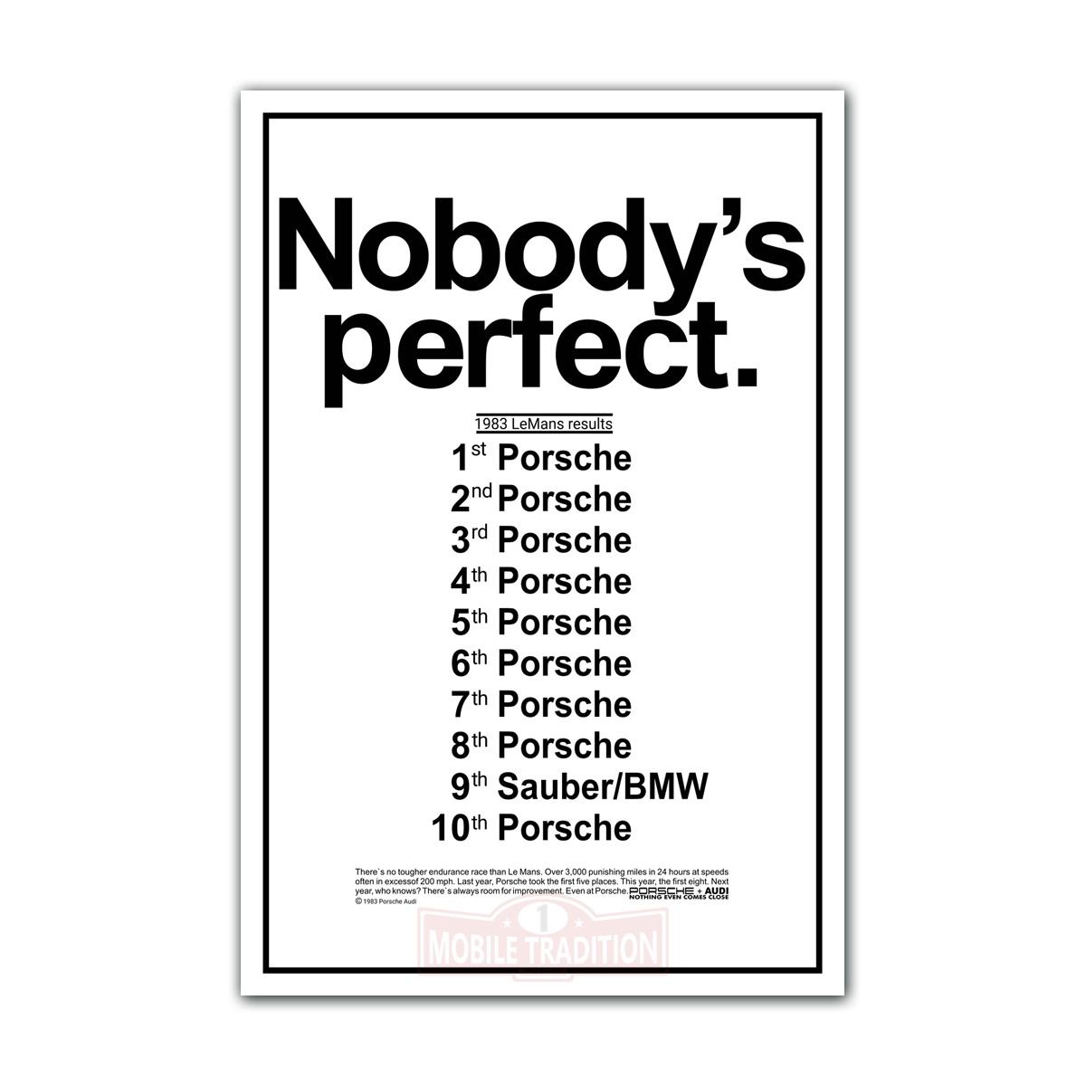 Постер Nobody`s Perfect. 1983 Porsche